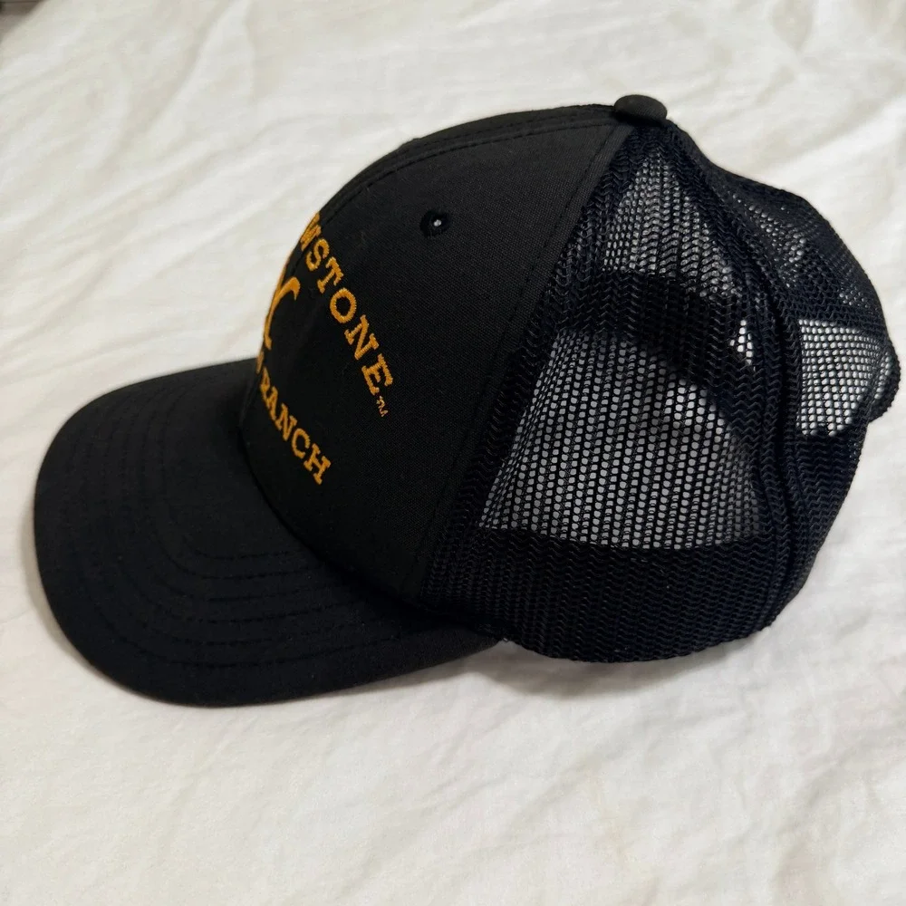Yellowstone Dutton Ranch Trucker Hat Black Mesh Snapback Cap One Size Fits Most